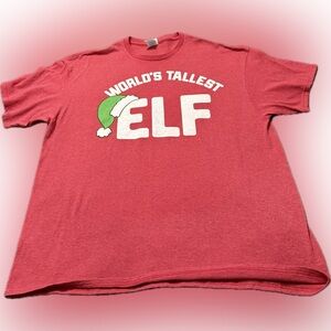 Red World's Tallest Elf T-Shirt XL